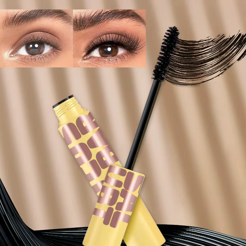 Black Waterproof Mascara Lengthening Curling Black Lash Eyelash Extension Beauty Makeup Long-Wearing Mascara Silk Fiber Mascara