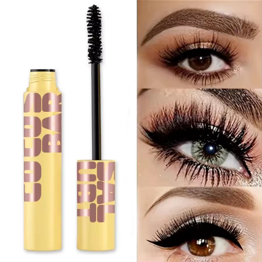 Black Waterproof Mascara Lengthening Curling Black Lash Eyelash Extension Beauty Makeup Long-Wearing Mascara Silk Fiber Mascara